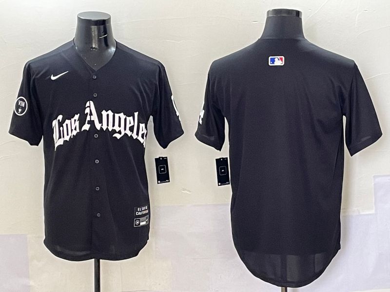 Men Los Angeles Dodgers Blank Black Five generations Joint Name 2025 Nike MLB Jersey style 42